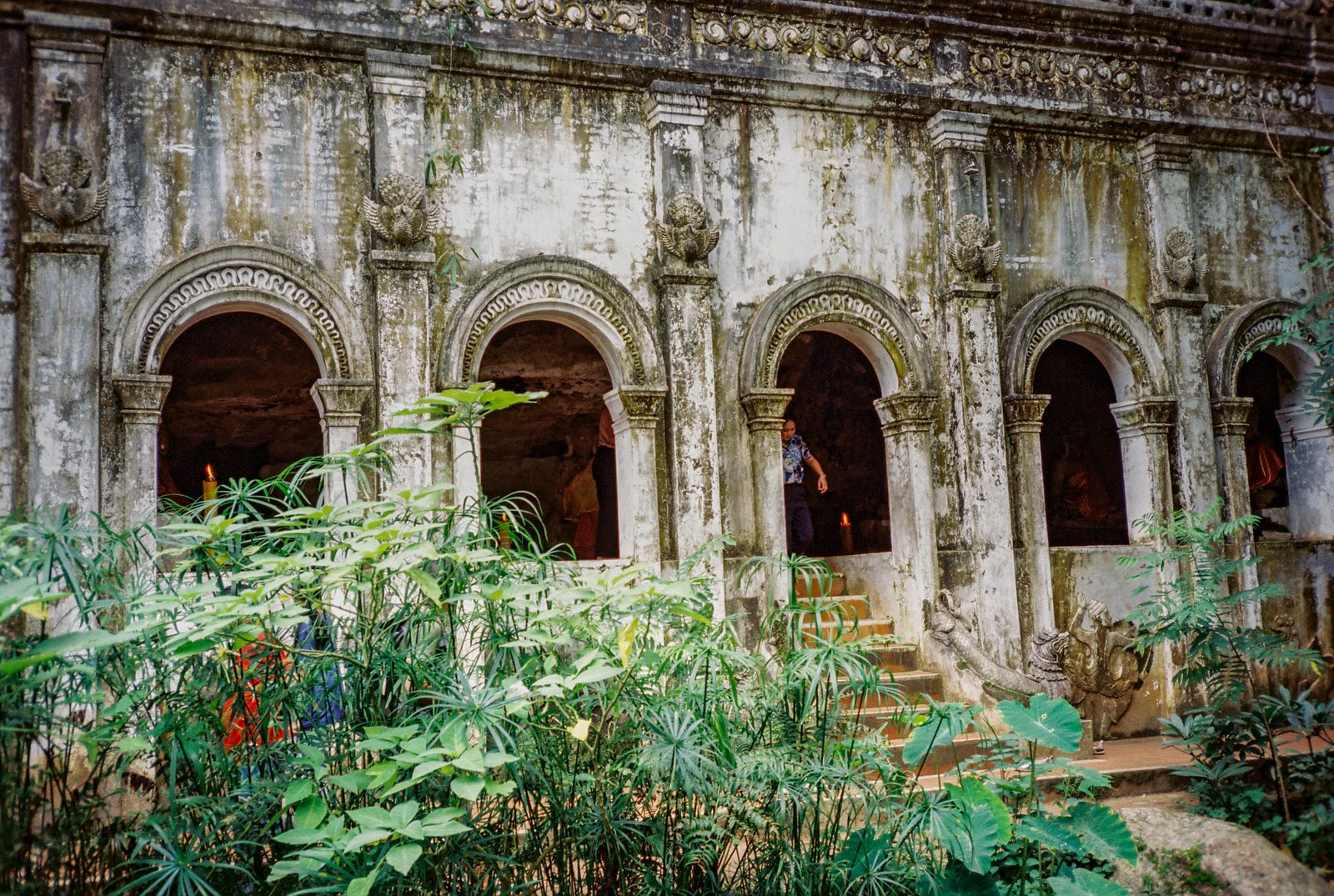An old temple in the forest, on film